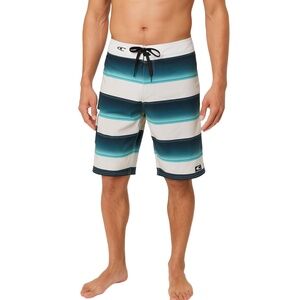 O'NEILL Teal Black Striped Pattern Gradient Boardshorts Mens/Boys Size 24